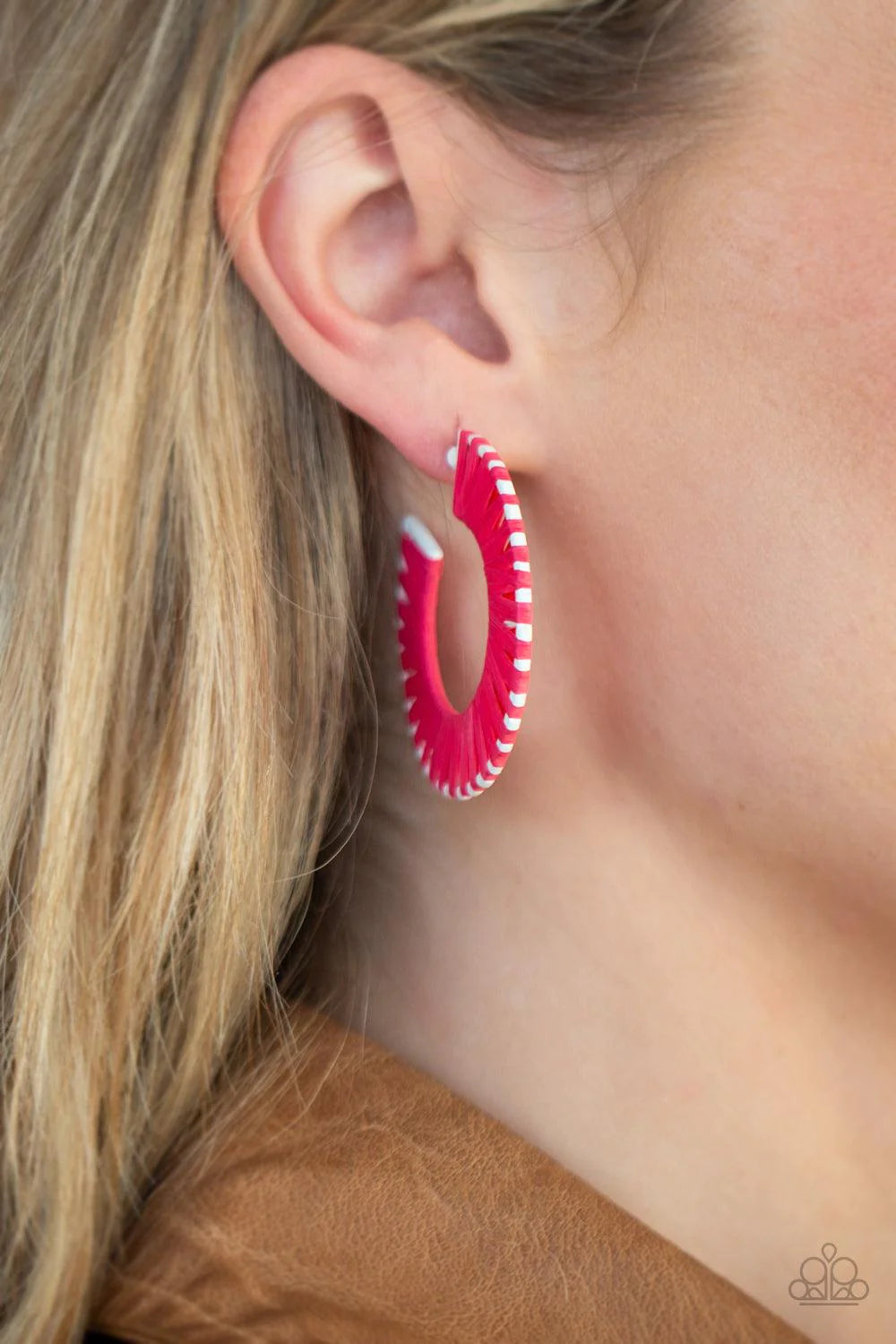 Everybody Conga- Pink and White Earrings- Paparazzi Accessories