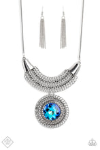 Load image into Gallery viewer, Excalibur Extravagance- Blue and Silver Necklace- Paparazzi Accessories