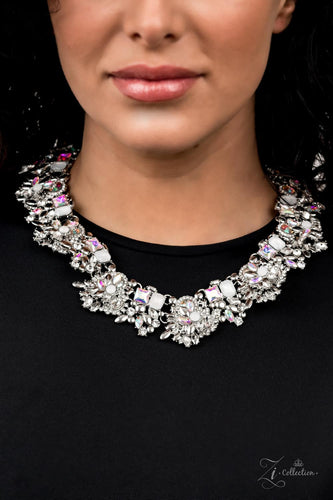 Exceptional- White and Silver Necklace- Paparazzi Accessories