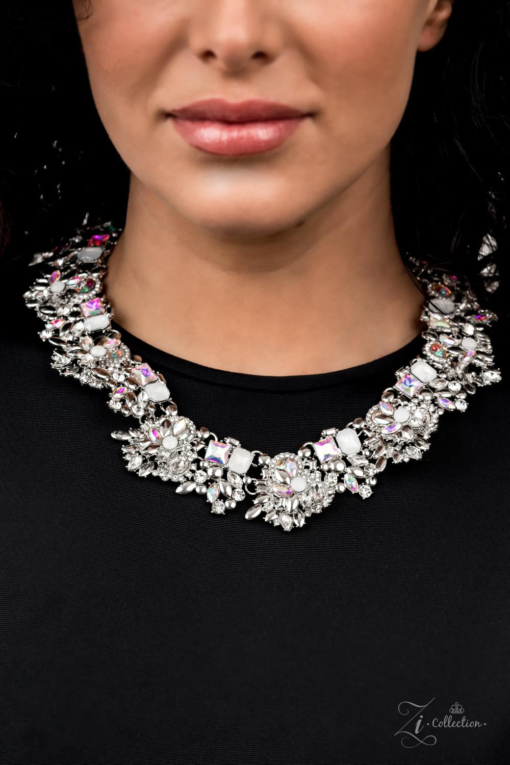 Exceptional- White and Silver Necklace- Paparazzi Accessories