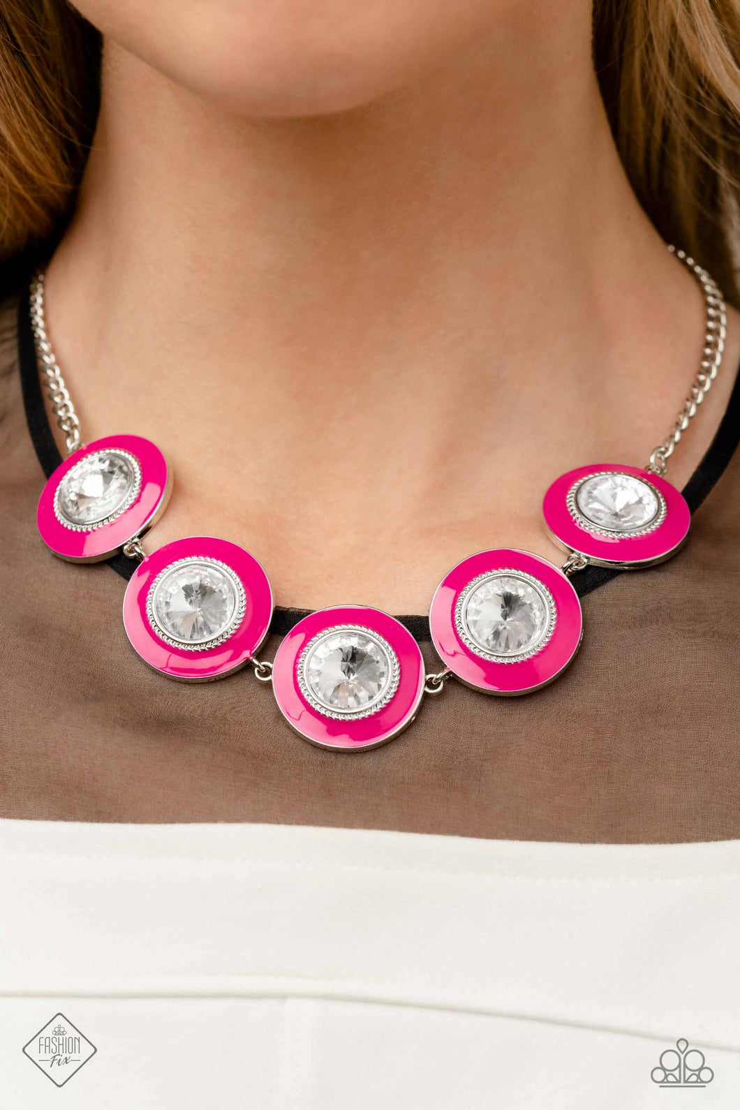 Feminine Flair- Pink and Silver Necklace- Paparazzi Accessories