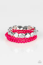 Load image into Gallery viewer, Fiesta Flavor- Pink and Silver Bracelet- Paparazzi Accessories
