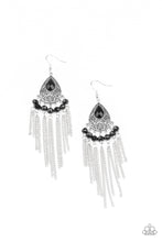 Load image into Gallery viewer, Floating on HEIR- Black and Silver Earrings- Paparazzi Accessories