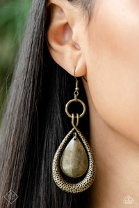 Forged Flare- Brass Earrings- Paparazzi Accessories