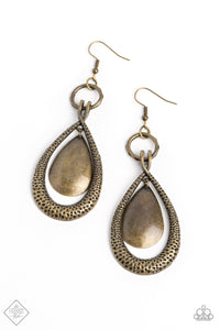 Forged Flare- Brass Earrings- Paparazzi Accessories