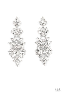 Frozen Fairytale- White and Silver Earrings- Paparazzi Accessories