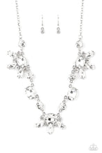 Load image into Gallery viewer, GLOW-trotting Twinkle- White and Silver Necklace- Paparazzi Accessories