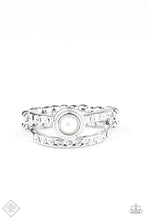 Load image into Gallery viewer, GLOW Me Away!- White and Silver Ring- Paparazzi Accessories