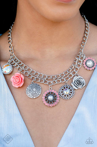Garden Grace- Orange and Silver Necklace- Paparazzi Accessories