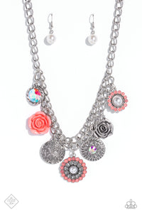 Garden Grace- Orange and Silver Necklace- Paparazzi Accessories