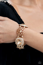 Load image into Gallery viewer, Gilded Gallery- White and Gold Bracelet- Paparazzi Accessories