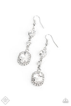 Load image into Gallery viewer, Glass Slipper Sparkle- White and Silver Earrings- Paparazzi Accessories