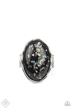 Load image into Gallery viewer, Glittery With Envy- Black and Silver Ring- Paparazzi Accessories