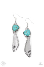 Load image into Gallery viewer, Going-Green Goddess- Blue and Silver Earrings- Paparazzi Accessories