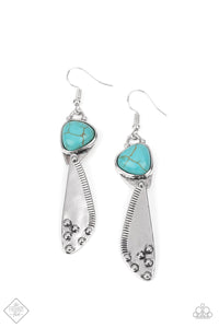 Going-Green Goddess- Blue and Silver Earrings- Paparazzi Accessories
