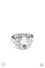 Load image into Gallery viewer, Happily Ever Eloquent- White and Silver Ring- Paparazzi Accessories
