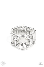 Load image into Gallery viewer, High Roller Sparkle- White and Silver Ring- Paparazzi Accessories