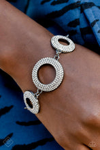 Load image into Gallery viewer, Hypnotic Hot Shot- White and Gunmetal Bracelet- Paparazzi Accessories