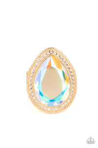 Illuminated Icon- Multicolored Gold Ring- Paparazzi Accessories