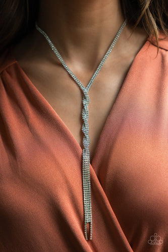 Impressively Icy- White and Silver Necklace- Paparazzi Accessories