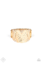 Load image into Gallery viewer, Industrial Indentation- White and Gold Ring- Paparazzi Accessories