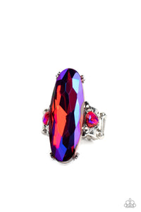 Interdimensional Dimension- Pink and Silver Ring- Paparazzi Accessories