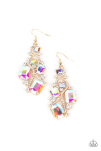 Load image into Gallery viewer, Interstellar Illumination- Multicolored Gold Earrings- Paparazzi Accessories