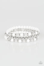 Load image into Gallery viewer, Irresistibly Irresistible- White and Silver Bracelet- Paparazzi Accessories