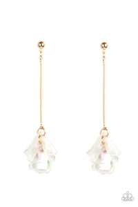 Keep Them In Suspense- White and Gold Earrings- Paparazzi Accessories