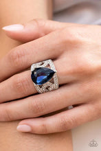 Load image into Gallery viewer, Kinda A Big Deal- Blue and Silver Ring- Paparazzi Accessories