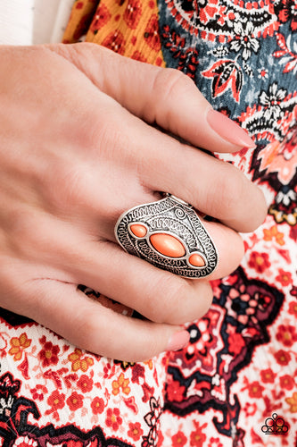 Kindred Spirit- Orange and Silver Ring- Paparazzi Accessories