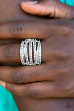 Load image into Gallery viewer, Knock-Out Opulence- White and Silver Ring- Paparazzi Accessories