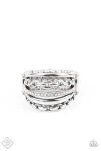 LINK Out Loud- White and Silver Ring- Paparazzi Accessories