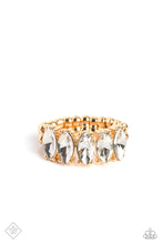 Load image into Gallery viewer, Lavish Lure- White and Gold Ring- Paparazzi Accessories