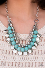 Load image into Gallery viewer, Leave Her Wild- Blue and Silver Necklace- Paparazzi Accessories