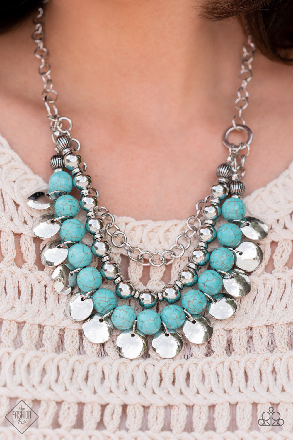 Leave Her Wild- Blue and Silver Necklace- Paparazzi Accessories