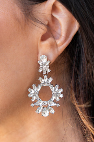 Leave Them Speechless- White and Silver Earrings- Paparazzi Accessories