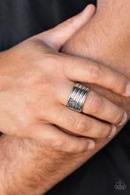 Load image into Gallery viewer, Legendary Lineup- Silver Ring- Paparazzi Accessories