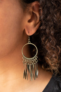Let GRIT Be- Brass Earrings- Paparazzi Accessories