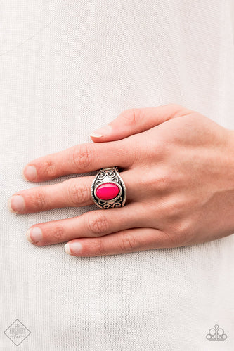Let's Take It From The POP- Pink and Silver Ring- Paparazzi Accessories