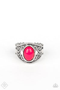 Let's Take It From The POP- Pink and Silver Ring- Paparazzi Accessories