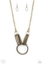 Load image into Gallery viewer, Lip Sync Links- Brass Necklace- Paparazzi Accessories