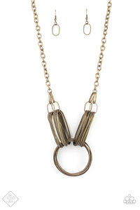 Lip Sync Links- Brass Necklace- Paparazzi Accessories