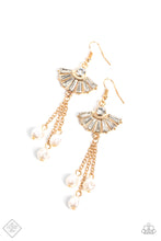 Load image into Gallery viewer, London Season Lure- White and Gold Earrings- Paparazzi Accessories