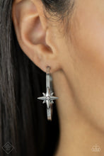 Load image into Gallery viewer, Lone Star Shimmer- White and Silver Earrings- Paparazzi Accessories