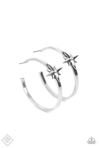 Lone Star Shimmer- White and Silver Earrings- Paparazzi Accessories