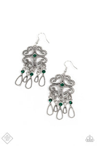 Majestic Makeover- Green and Silver Earrings- Paparazzi Accessories