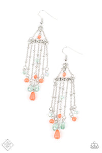 Marina Breeze- Orange and Silver Earrings- Paparazzi Accessories