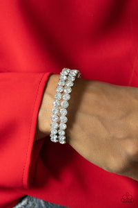Megawatt Majesty- White and Silver Bracelet- Paparazzi Accessories