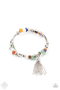 Mineral Mosaic- Multicolored Silver Bracelet- Paparazzi Accessories